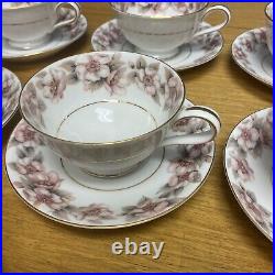 (10 Sets) Noritake China 5314 ELSINORE Footed Cups and Saucers