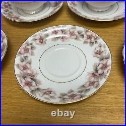 (10 Sets) Noritake China 5314 ELSINORE Footed Cups and Saucers