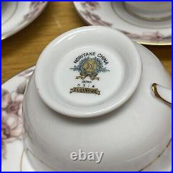 (10 Sets) Noritake China 5314 ELSINORE Footed Cups and Saucers