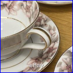 (10 Sets) Noritake China 5314 ELSINORE Footed Cups and Saucers