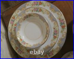 12 pc Blue Vintage Noritake Imperial China Service for 2 Starter Dinnerware Set