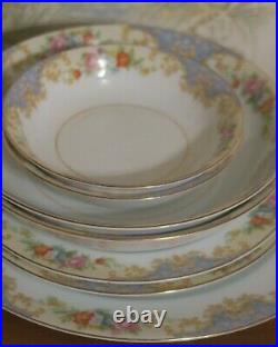 12 pc Blue Vintage Noritake Imperial China Service for 2 Starter Dinnerware Set