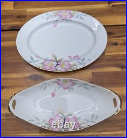 1920s Noritake Nippon Handpainted China 10pc Set in Azalea pattern, Japan, EUC