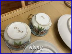 1925 Noritake Nippon Porcelain Hand Painted Forget-Me-Not Flower Tea Set Signed