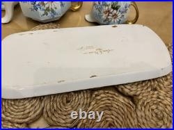 1925 Noritake Nippon Porcelain Hand Painted Forget-Me-Not Flower Tea Set Signed