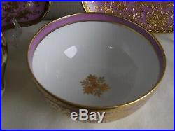 1930s Japanese Noritake bone china 22 piece tea set with heavy raised gilding