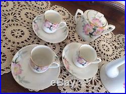 19322 Noritake China Azalea Demitasse Coffee Set. 6 cups/saucers plus pot +more