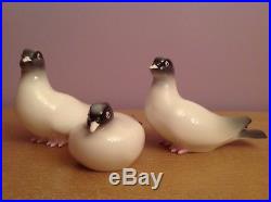 1946 NORITAKE PIGEON Bird Set of 3 Porcelain Figurines Bone China