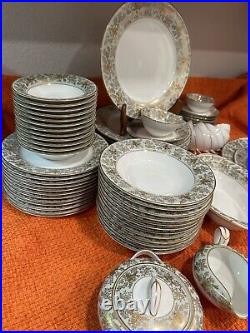 1950's Beautiful Gilded Gold Paint Noritake Japan Dinnerware. 5486 Pattern. Read