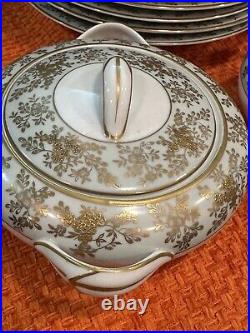 1950's Beautiful Gilded Gold Paint Noritake Japan Dinnerware. 5486 Pattern. Read