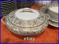 1950's Beautiful Gilded Gold Paint Noritake Japan Dinnerware. 5486 Pattern. Read