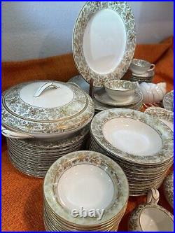 1950's Beautiful Gilded Gold Paint Noritake Japan Dinnerware. 5486 Pattern. Read