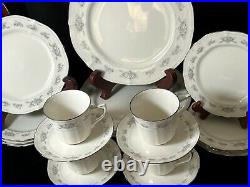 20 Pc Noritake Southern Lace Service Dish Set for 4 Bone China Ivory Fluted