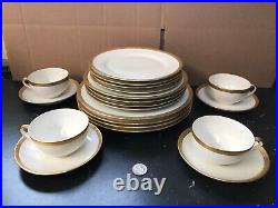 20 Pcs Estate Set Vintage Noritake Tuscan Us Design Set Classic White With Gold