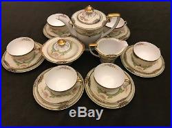 21-Pc Vintage Japanese Noritake Floreal Fine China Porcelain Tea Set 76839
