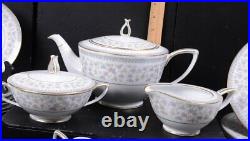 (21pc) NORITAKE 6933 SHARLENE Fine Bone China Dinnerware LUNCHEON SET Tea Pot