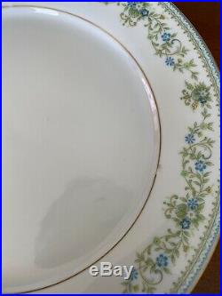 22 PC SET NORITAKE FINE CHINA SPRING MEADOW 2484 With Blue Green Floral Gold Trim