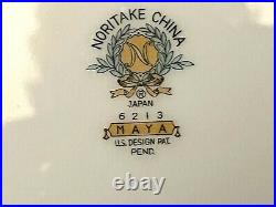 24 Pc Noritake Maya Bone China Set for 4 w Deep Pasta Cereal Bowl