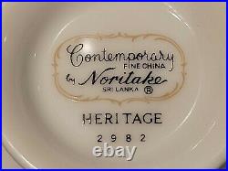 25 Pieces- Set for 5 Contemporary Fine China by Noritake Heritage #2982 Nice