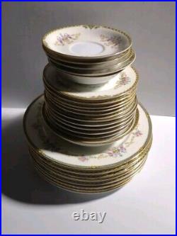 26 Pc. Dinner Set 1933 Alford Noritake China Dishes Plates Saucers Bowls Floral