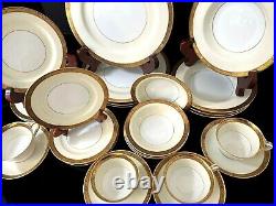 27 Pc Noritake Goldkin Set for 4 Bone China White Antique Gold