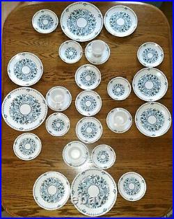 27 piece set Noritake Progression China Blue Moon 9022 dinner plates/bowls/cups