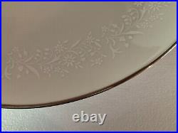 28 Pc Noritake LORELEI 7541 Set for 4 Ivory China White Leaves Platinum Rim Vtg