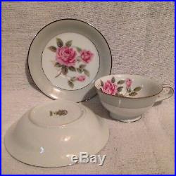 28 Piece Noritake Arlington China Set Svc for 4 5221 Pink Roses Excellent