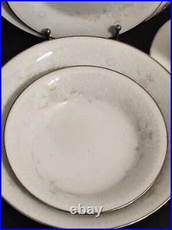 28pc Noritake 2752 Temptation 4 Place Settings 7pc Each Plates, Bowls, Cup, Saucer