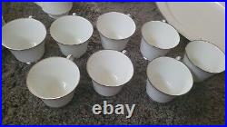 28pc. Noritake Ranier 6609 Japan Fine China Set White with Embossed Flowers