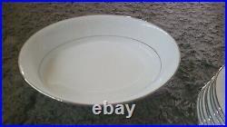 28pc. Noritake Ranier 6609 Japan Fine China Set White with Embossed Flowers