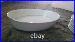 28pc. Noritake Ranier 6609 Japan Fine China Set White with Embossed Flowers