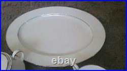 28pc. Noritake Ranier 6609 Japan Fine China Set White with Embossed Flowers