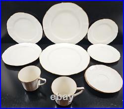 (2) Noritake Chandon 5 Pc Place Settings White Floral Gold Trim Elegant Dish Lot