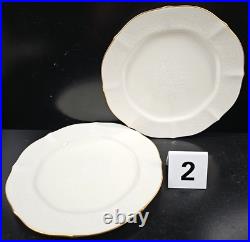 (2) Noritake Chandon 5 Pc Place Settings White Floral Gold Trim Elegant Dish Lot