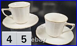 (2) Noritake Chandon 5 Pc Place Settings White Floral Gold Trim Elegant Dish Lot