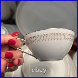 35 P Noritake Fine China Vintage Dinnerware Leslie Japan Serves 7 EUC Platinum