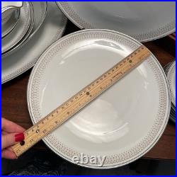 35 P Noritake Fine China Vintage Dinnerware Leslie Japan Serves 7 EUC Platinum
