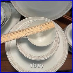 35 P Noritake Fine China Vintage Dinnerware Leslie Japan Serves 7 EUC Platinum