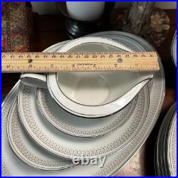 35 P Noritake Fine China Vintage Dinnerware Leslie Japan Serves 7 EUC Platinum