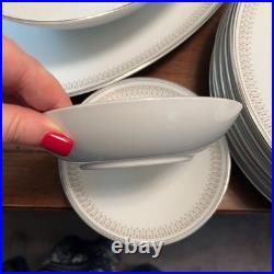 35 P Noritake Fine China Vintage Dinnerware Leslie Japan Serves 7 EUC Platinum