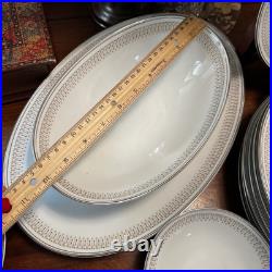 35 P Noritake Fine China Vintage Dinnerware Leslie Japan Serves 7 EUC Platinum