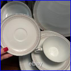 35 P Noritake Fine China Vintage Dinnerware Leslie Japan Serves 7 EUC Platinum