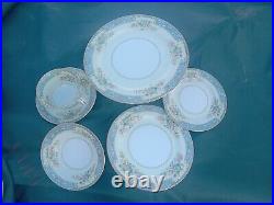 36 Pc Rose China (Noritake) UnUsed 6set Occupied Japan Flowers 1940's Blueavable