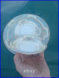 36 Pc Rose China (Noritake) UnUsed 6set Occupied Japan Flowers 1940's Blueavable