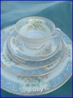 36 Pc Rose China (Noritake) UnUsed 6set Occupied Japan Flowers 1940's Blueavable