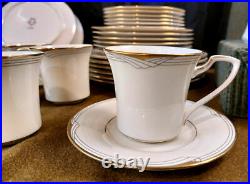 37pc Noritake China Set Golden Cove Service for 6 +Extras Understated Elegance
