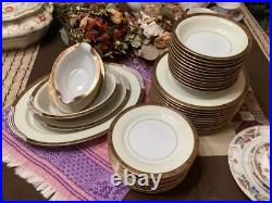 40 Pc Noritake Goldkin 5675 china dishes set (12 dinner & 12 salad, 12 bowls.)