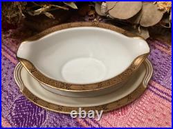 40 Pc Noritake Goldkin 5675 china dishes set (12 dinner & 12 salad, 12 bowls.)