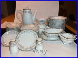 46 Piece Noritake China Glenwood Dinnerware Set For 12